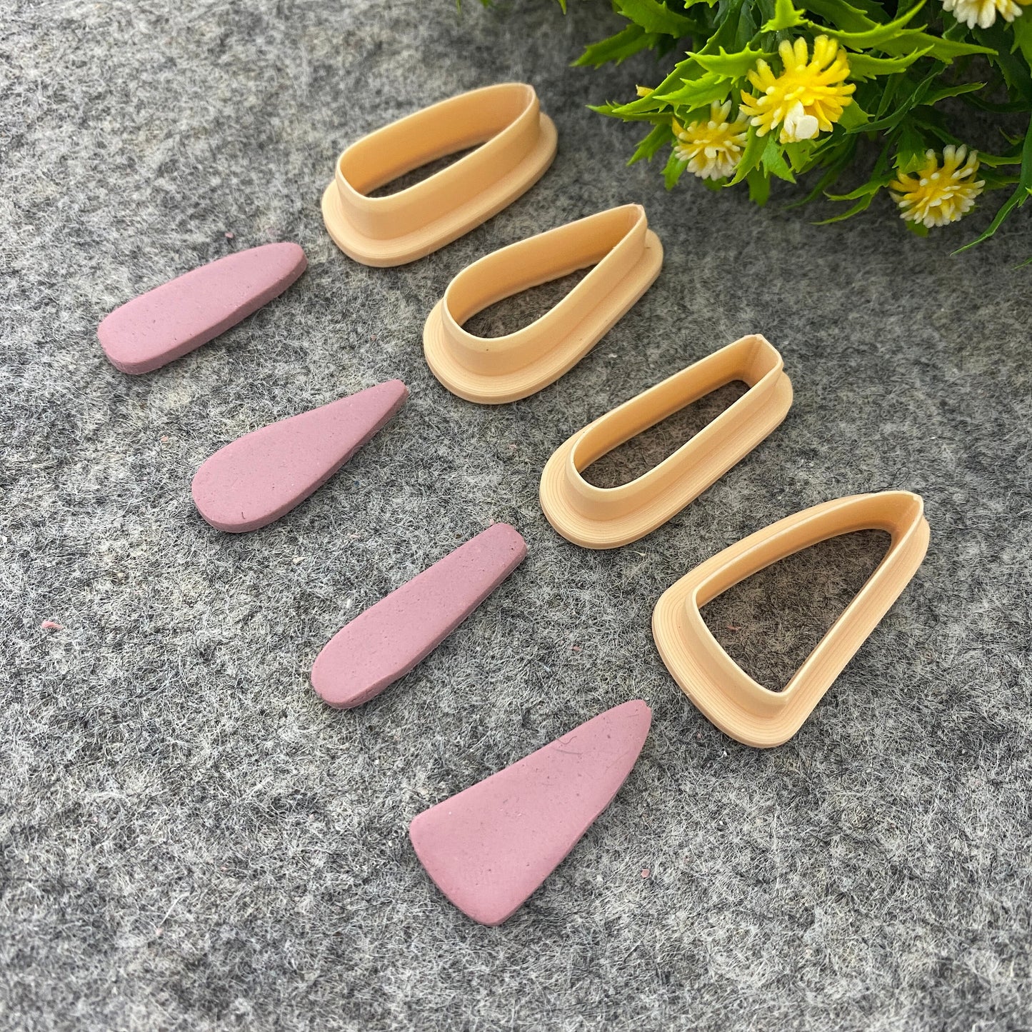 Organic Dangle clay cutter, earring polymer clay cutter, Triangle shape, dangle jewellery cutter, Organic cutter Polymer clay tools #663