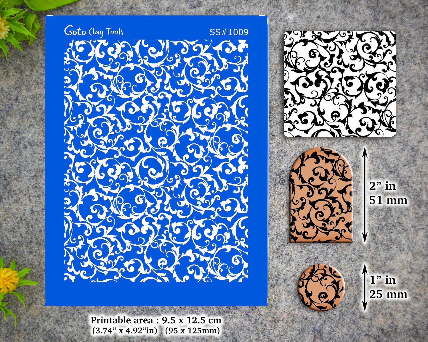 Ornamental Silkscreen for Polymer Clay Earring making, Clay Stencils, Clay Earring Silkscreen, Polymer Clay Supplies SS#1009