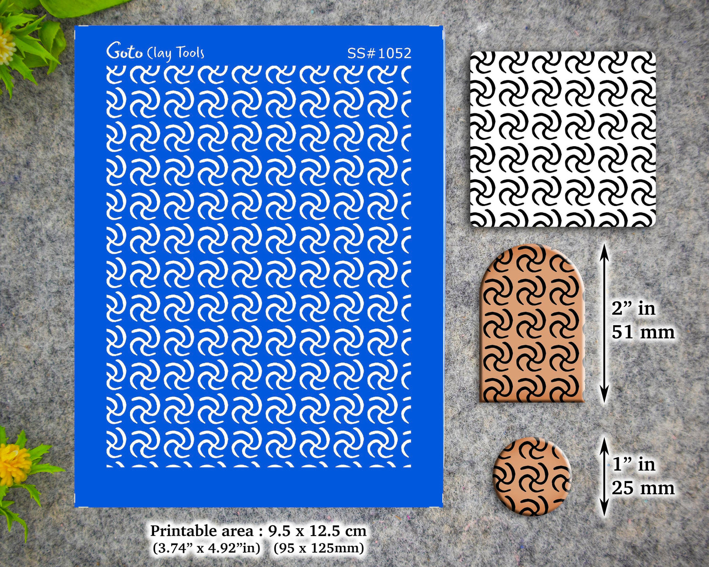 African Style Silkscreen for Polymer Clay Earring making, Clay Stencils, Clay Earring Silkscreen, Polymer Clay Supplies SS#1052