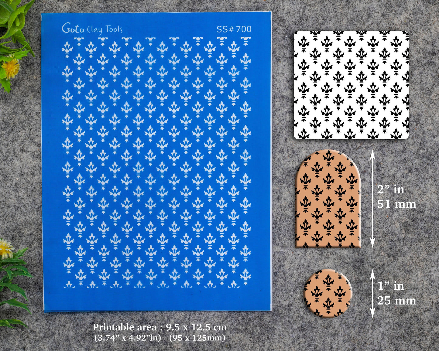 Fleur de lis Silkscreen for Polymer Clay Earring making, Clay Stencils, Clay Earring Silkscreen, Polymer Clay Supplies SS#700