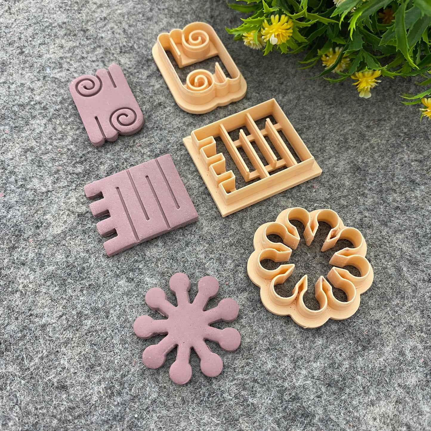 Adinkra symbol clay cutters, polymer clay cutter for earring making, African style clay cutters, Tribal cutters 687-Set-3