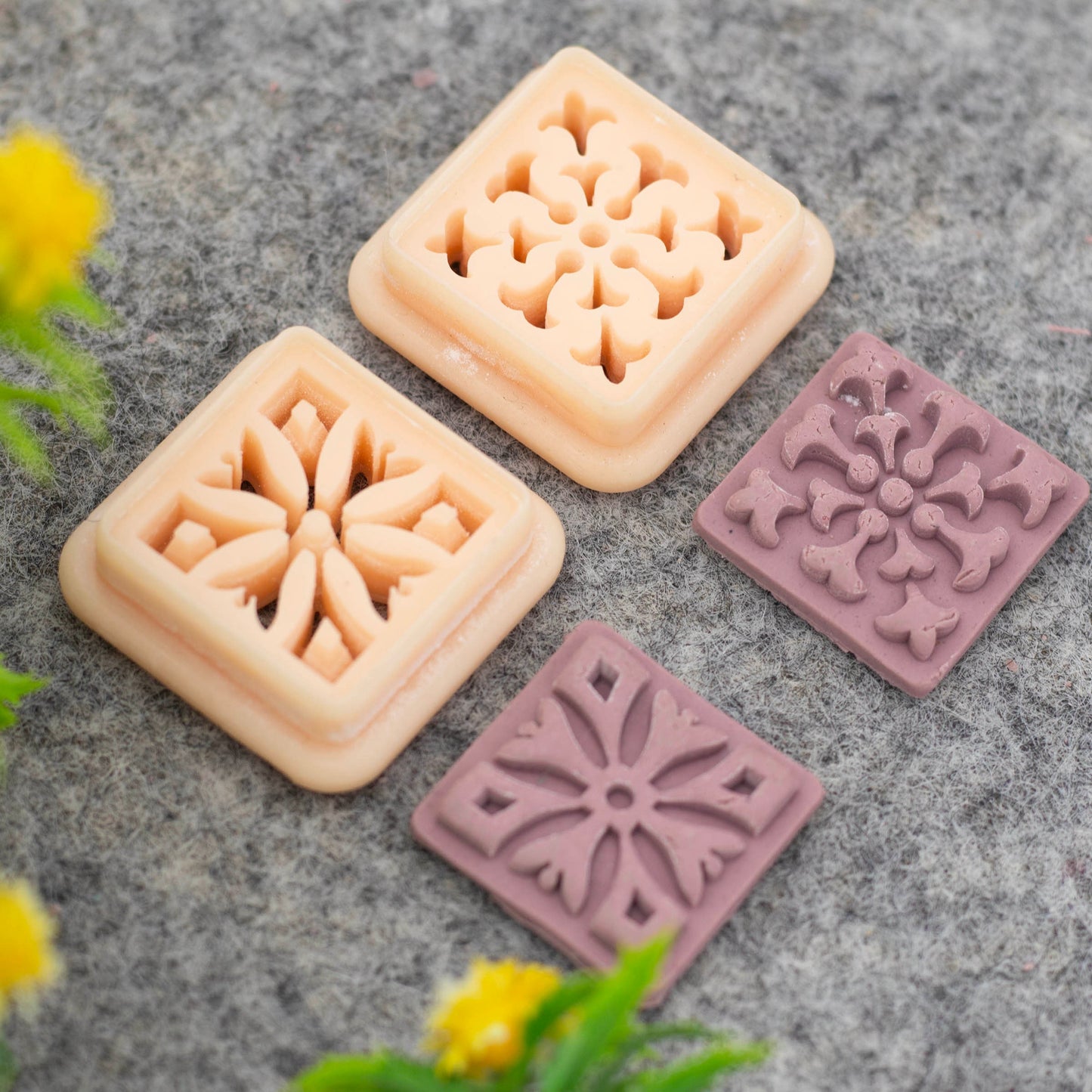 Symmetrical embossed clay cutter, polymer clay cutter for earring making #686-SET-1