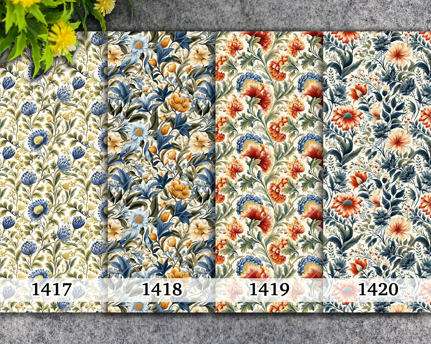 Water soluble Transfer paper for polymer clay, Vintage floral pattern, polymer clay image transfers, magic transfer paper