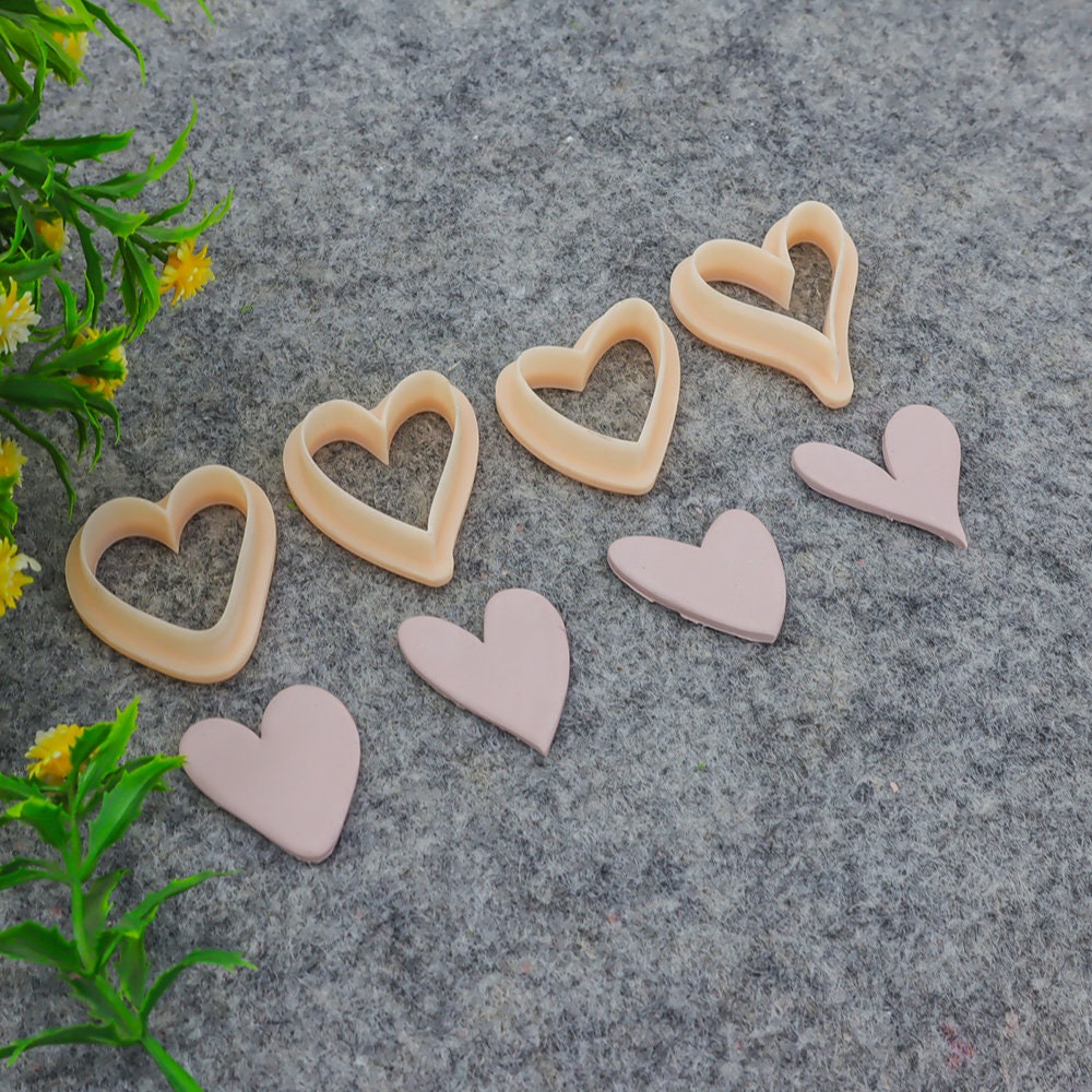 Valentine heart clay cutter, polymer clay cutter for earring making #707-3