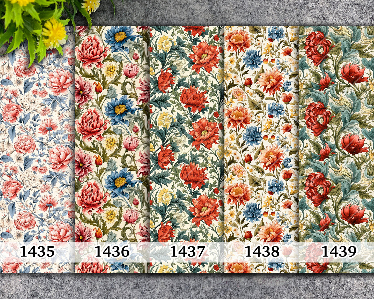 Water soluble Transfer paper for polymer clay, Vintage floral pattern transfer paper, polymer clay image transfers, magic transfer paper