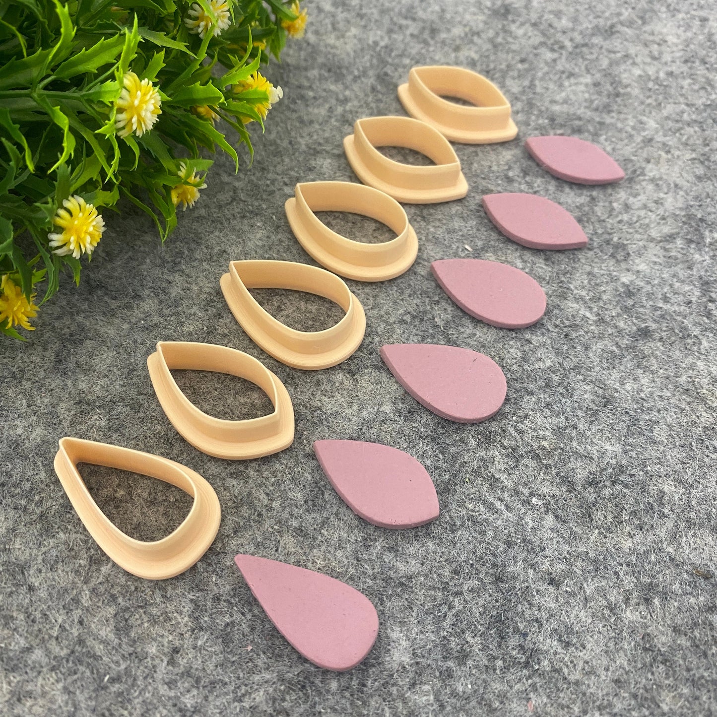 Organic drop shapes Polymer clay cutter, Clay earring cutters, Polymer clay tools, 3D printed cutters#665