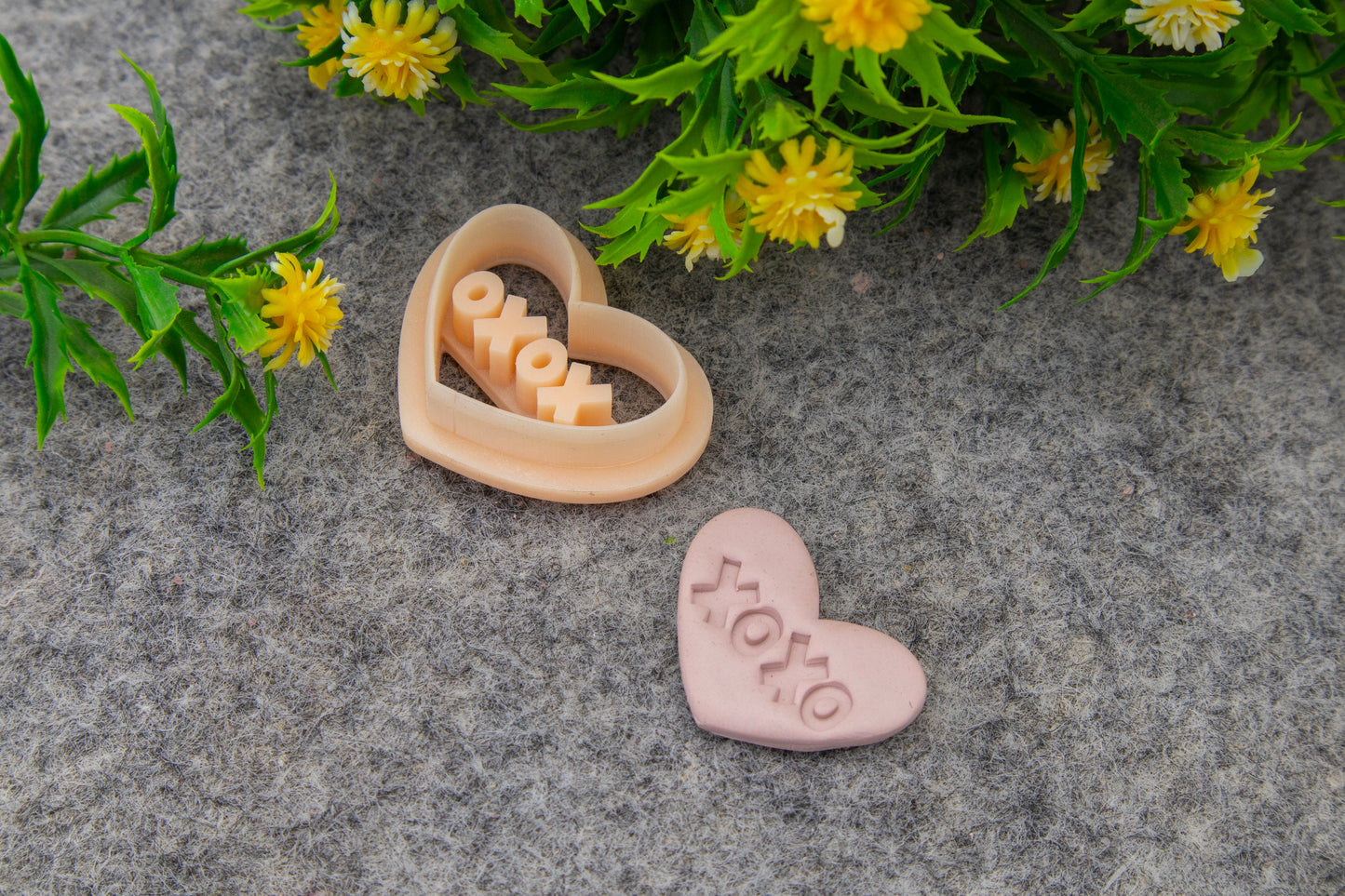 Valentine XOXO embossed clay cutter, polymer clay cutter for earring making #703