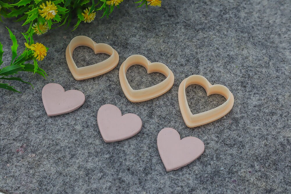 Valentine heart clay cutter, polymer clay cutter for earring making #707-1