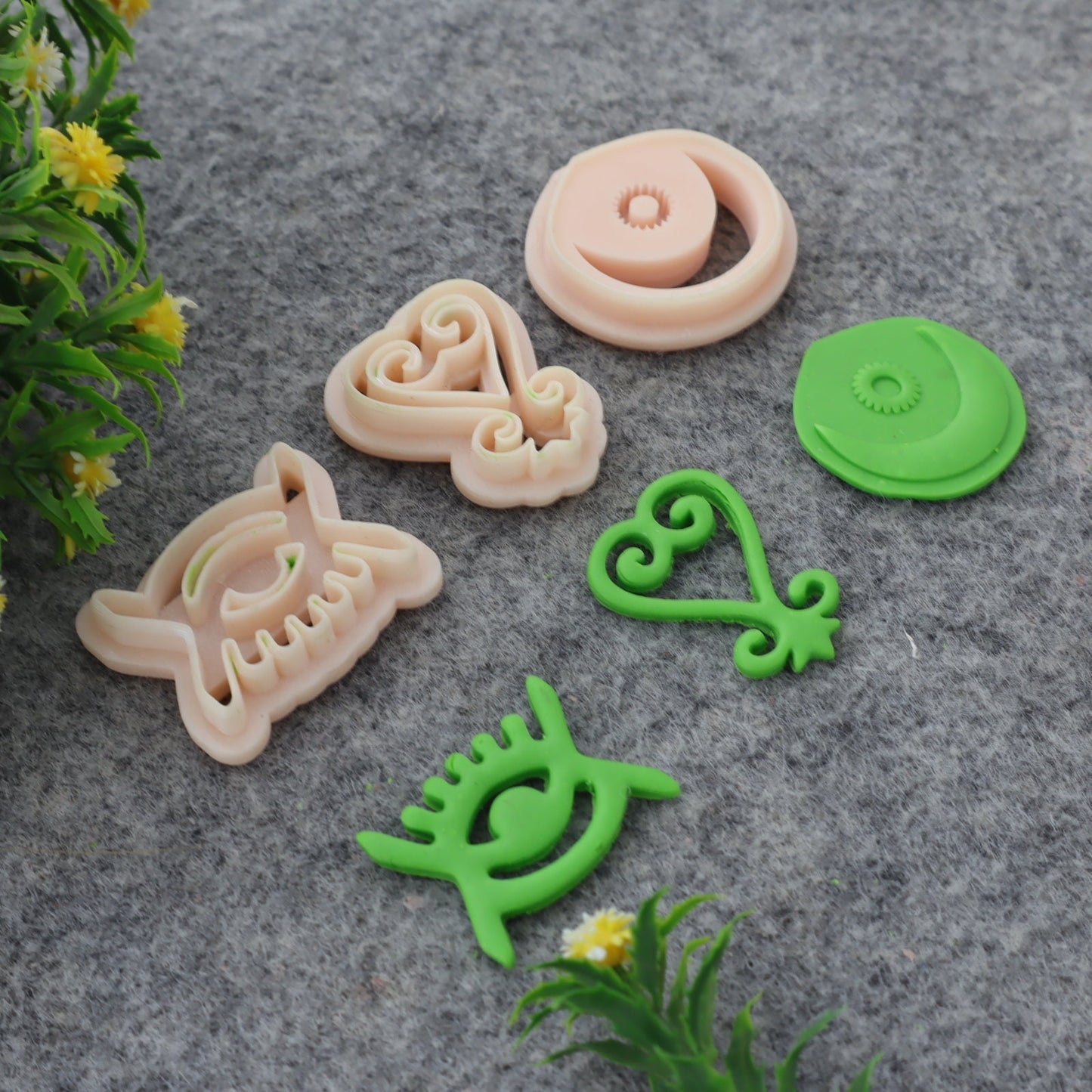 Adinkra symbol clay cutter, earring polymer clay cutter, kojo baiden symbol cutter, Sankofa symbol cutter Polymer clay tools #710-set-2
