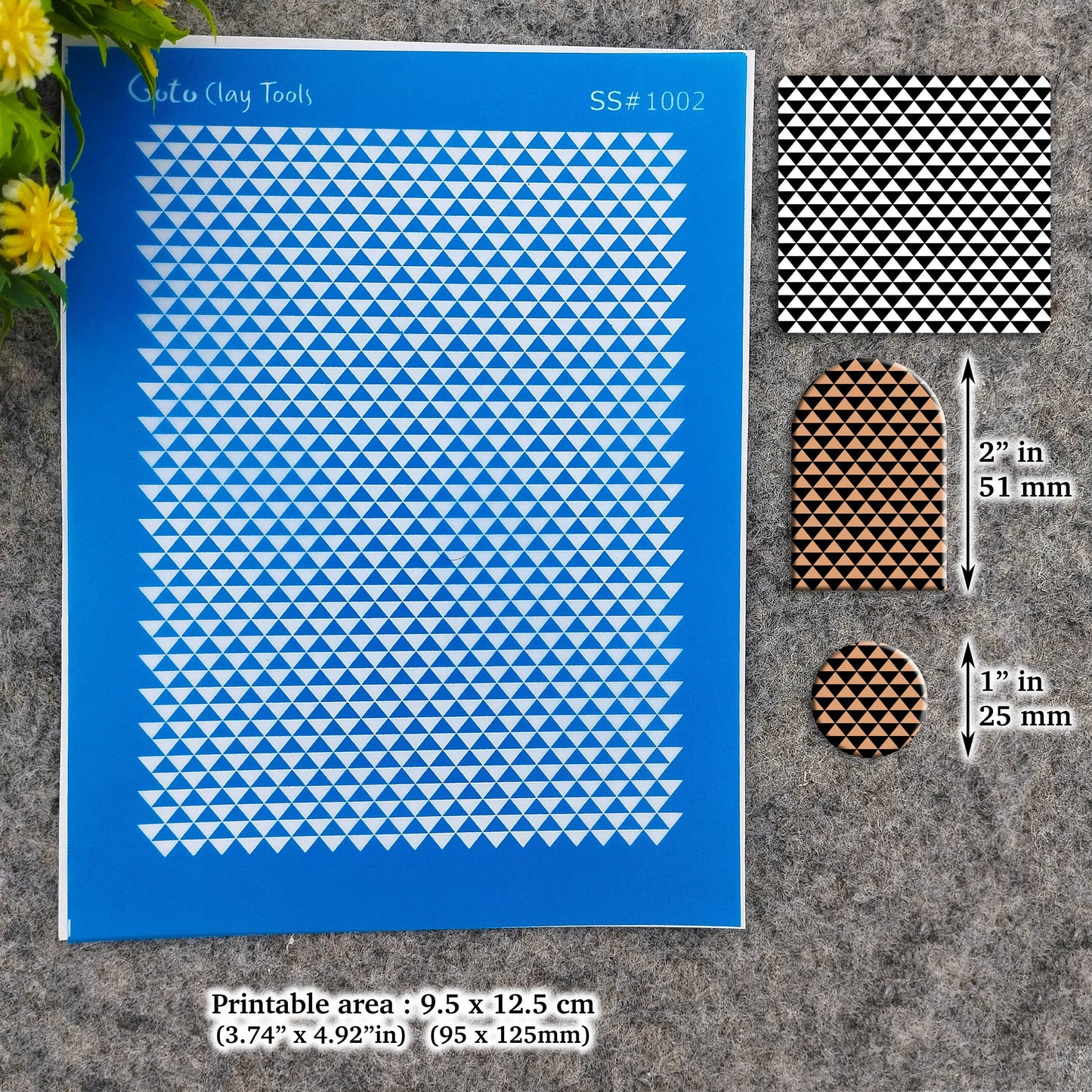 Tringle pattern Silkscreen for Polymer Clay Earring making, Clay Stencils, Clay Earring Silkscreen, Polymer Clay Supplies SS#1002