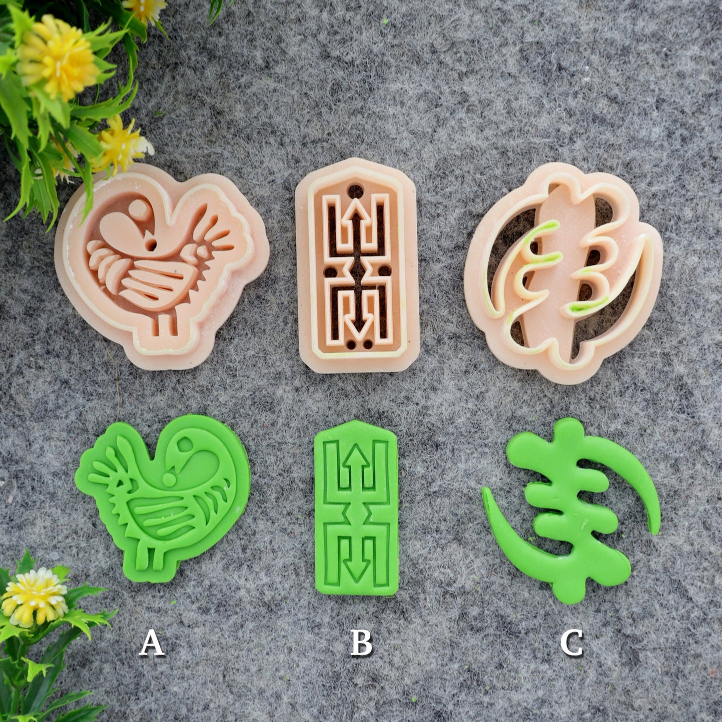 Adinkra symbol clay cutter, earring polymer clay cutter, Sankofa symbol cutter, Gye nyame symbol cutter Polymer clay tools #710-set-5