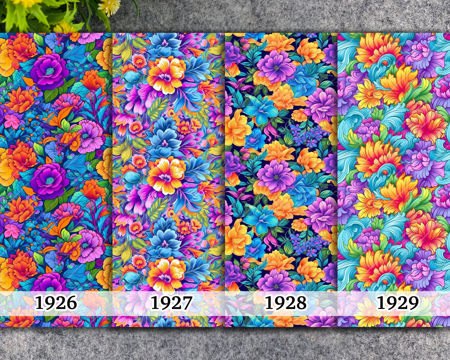 Water soluble Transfer paper for polymer clay, Neon floral pattern, polymer clay image transfers, magic transfer paper