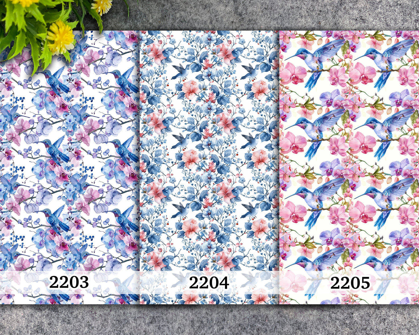 Water soluble Transfer paper for polymer clay, hummingbird floral, polymer clay image transfers, magic transfer paper
