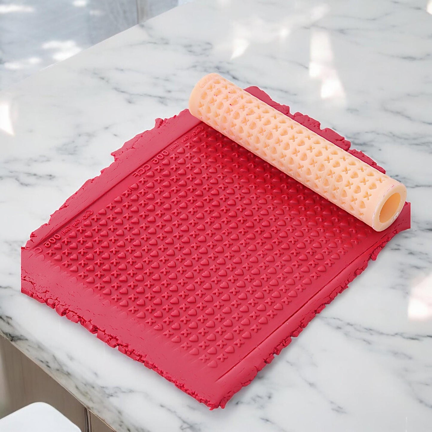 Heart Texture Roller: Polymer Clay Tool, Resin Imprint #CCF6