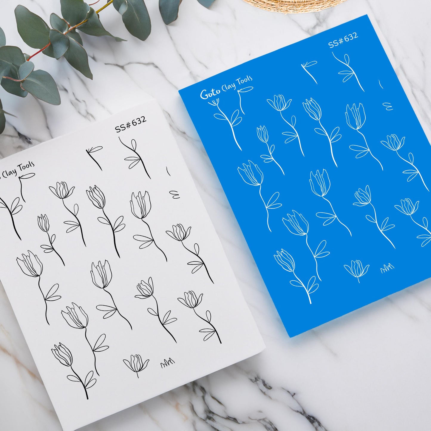 Tulips Silkscreen for Polymer Clay Earring making, Clay Stencils, Clay Earring Silkscreen, Polymer Clay Supplies SS#632