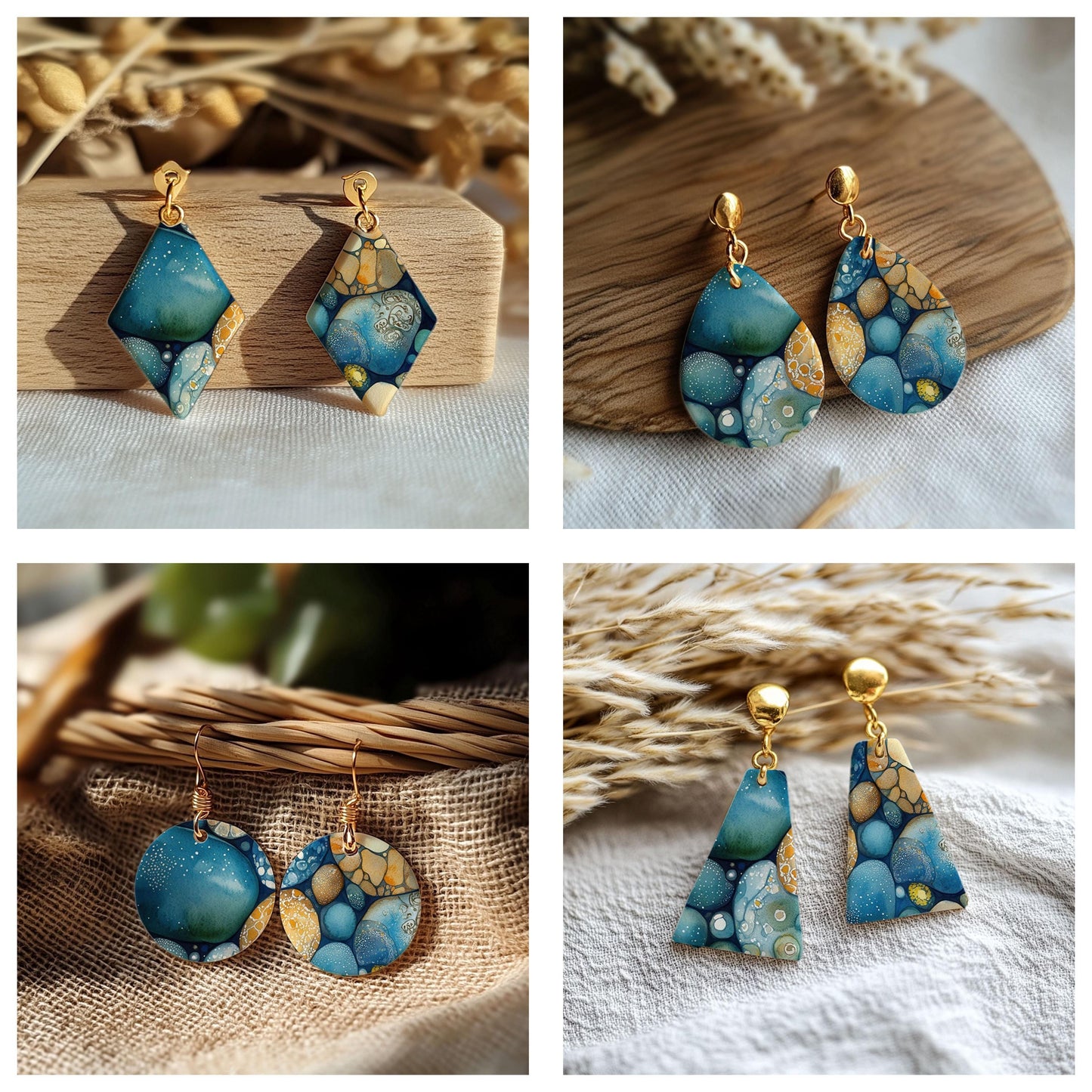 Underwater River Rocks Water soluble Transfer paper for polymer Clay Earring Making - 4x5.5 in #TP26-20