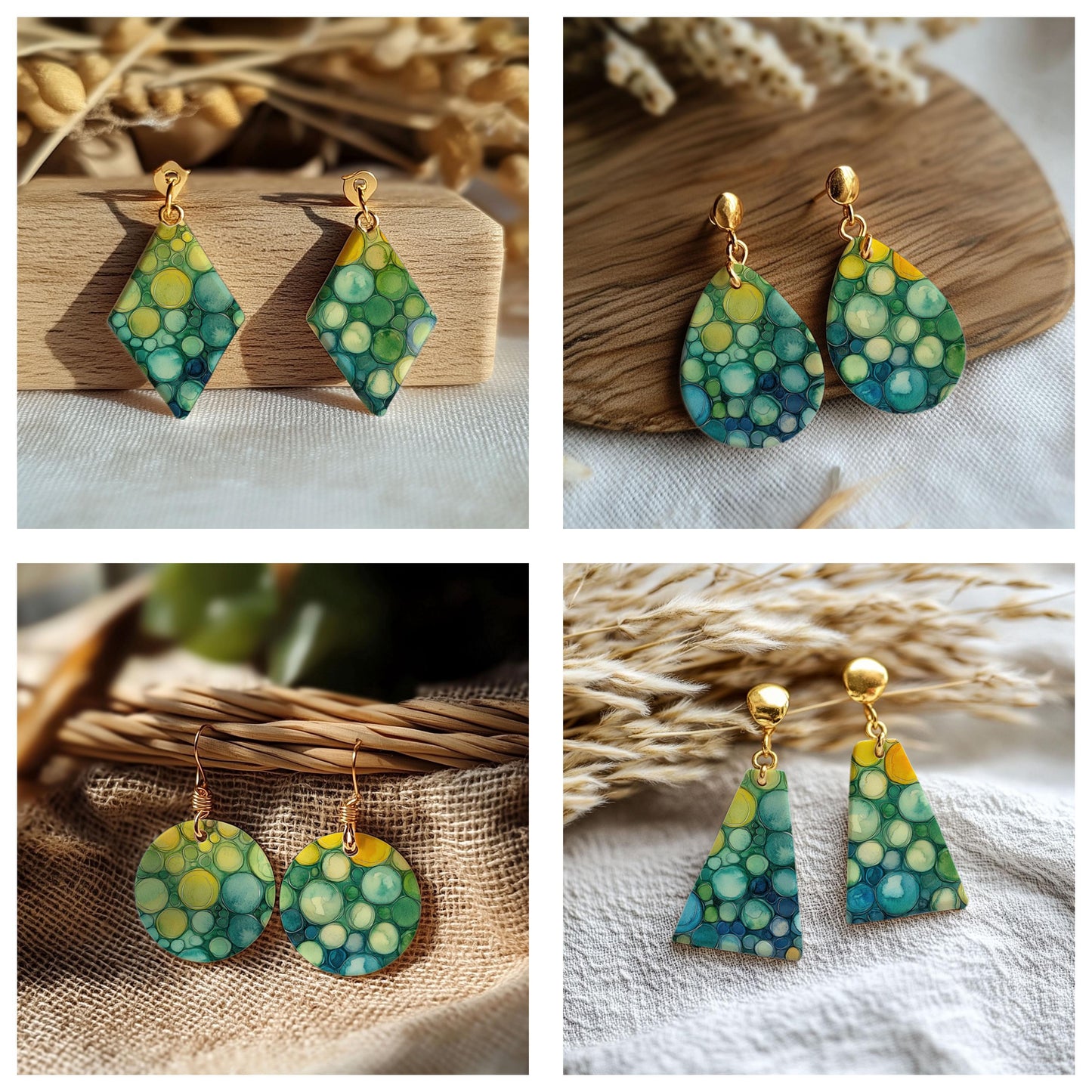 Colorful bubbles Transfer paper for polymer Clay Earring Making - Water Soluble Transfer Sheet 4x5.5 in #TP26-11