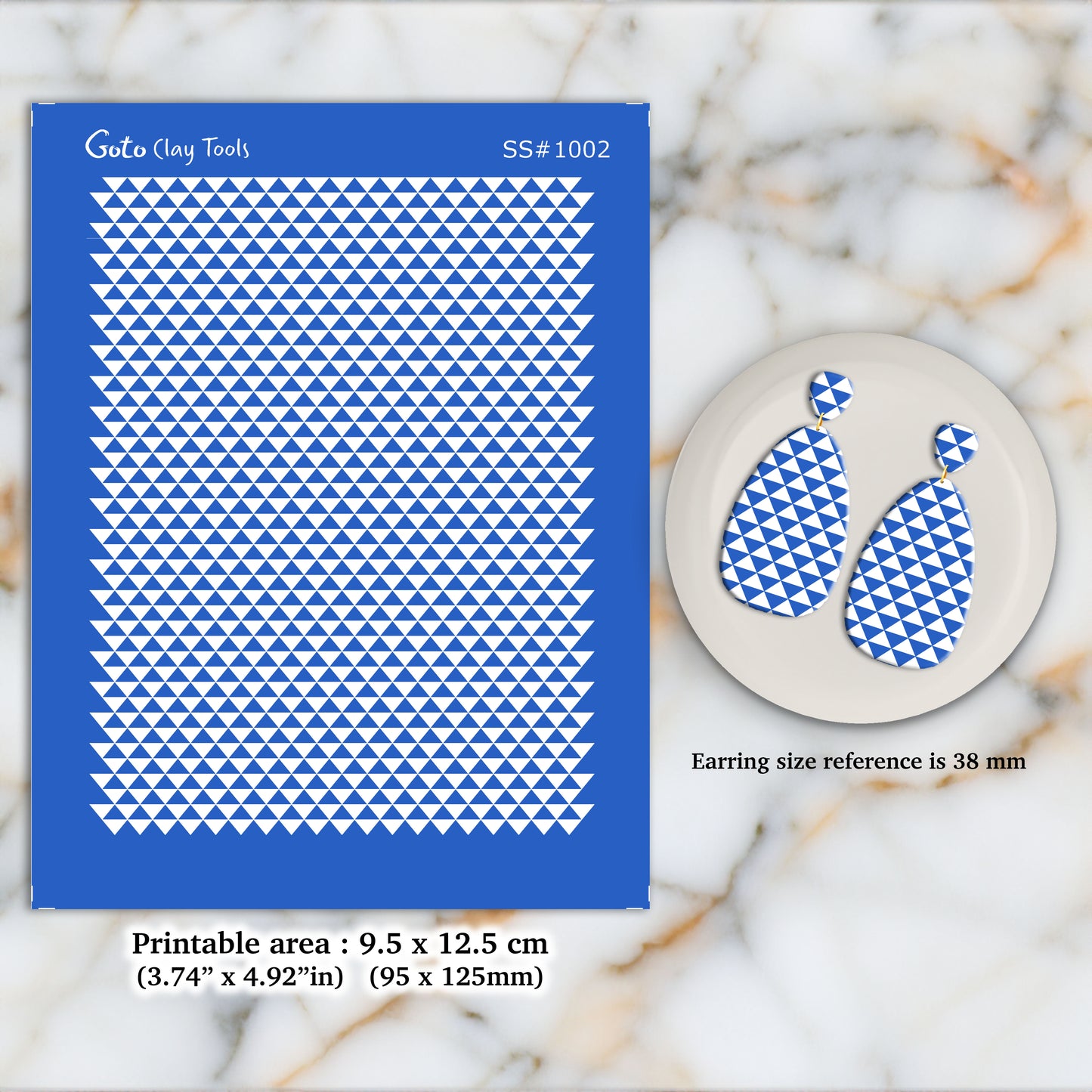 Tringle pattern Silkscreen for Polymer Clay Earring making, Clay Stencils, Clay Earring Silkscreen, Polymer Clay Supplies SS#1002