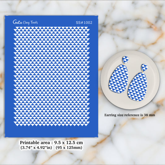 Tringle pattern Silkscreen for Polymer Clay Earring making, Clay Stencils, Clay Earring Silkscreen, Polymer Clay Supplies SS#1002