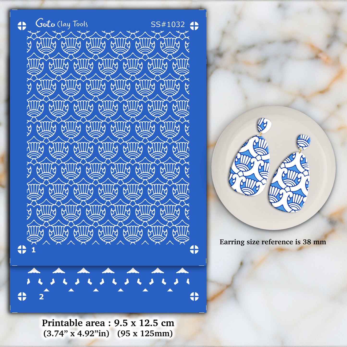 2 layers Ornamental Silkscreen for Polymer Clay Earring making, Clay Stencils, Clay Earring Silkscreen, Polymer Clay Supplies SS#1032
