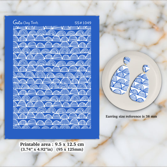 African Style Silkscreen for Polymer Clay Earring making, Clay Stencils, Clay Earring Silkscreen, Polymer Clay Supplies SS#1049