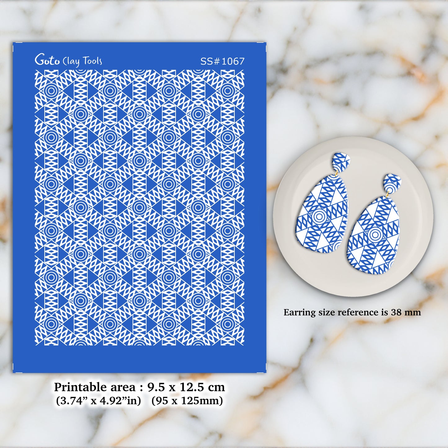 Abstract pattern Silkscreen for Polymer Clay Earring making, Clay Stencils, Clay Earring Silkscreen, Polymer Clay Supplies SS#1067