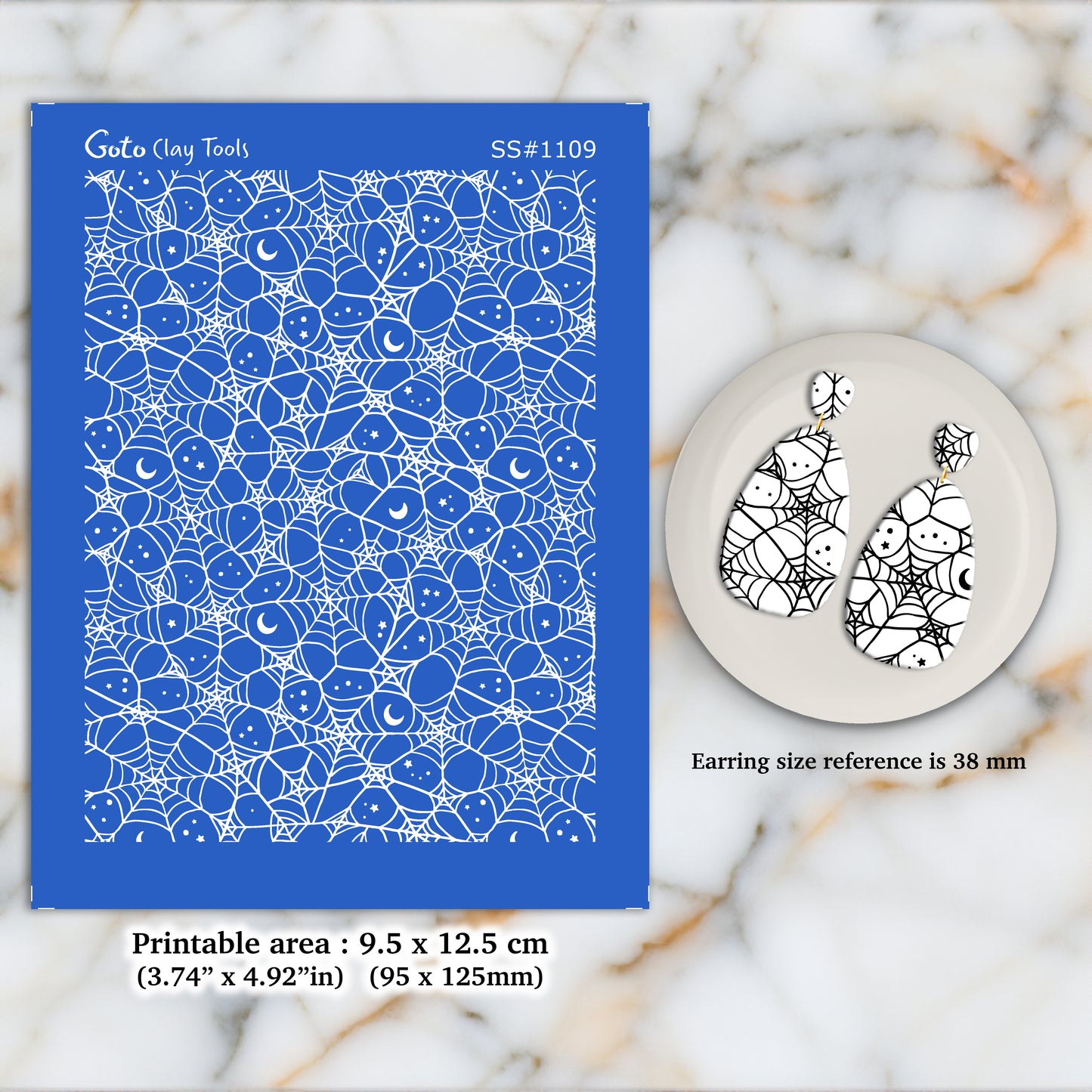 Halloween Spider web Silkscreen for Polymer Clay Earring making, Clay Stencils, Clay Earring Silkscreen, Polymer Clay Supplies SS#1109