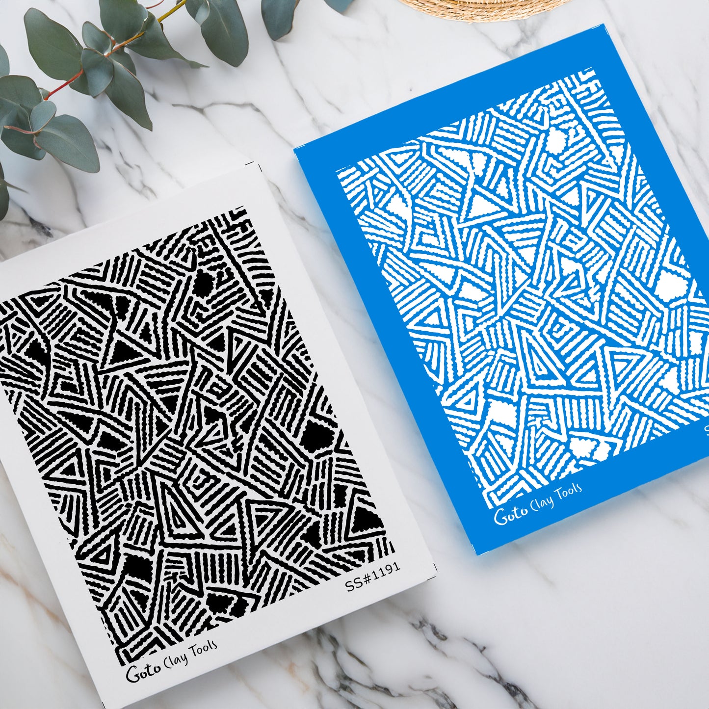 Abstract Geometric Maze Silk Screens for Polymer Clay | Tribal Line Art Patterns | 9.5 x 12.5 cm Printable Silkscreens #SS26-1