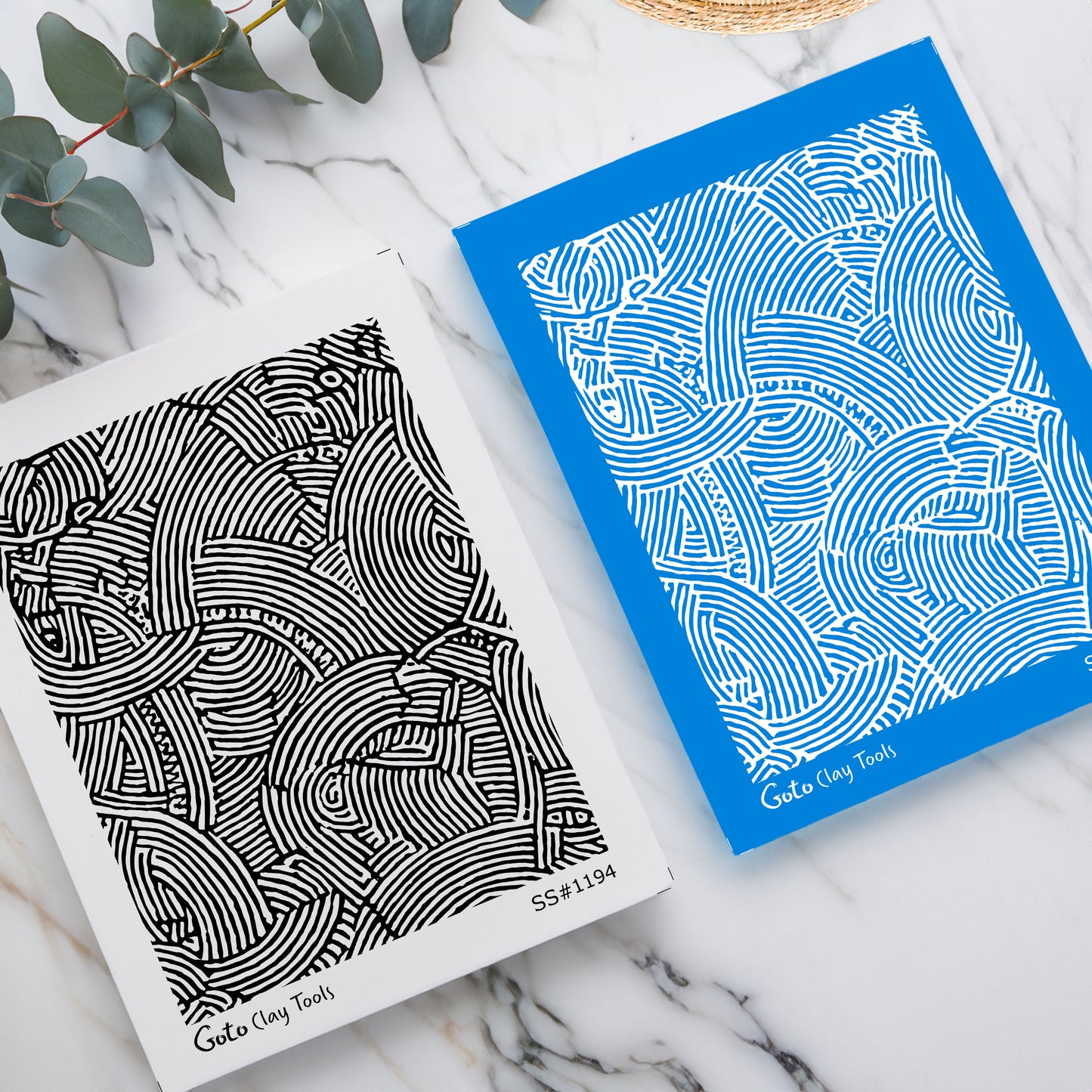 Organic Abstract Line Maze Silk Screens for Polymer Clay | Fingerprint Style Texture | 9.5 x 12.5 cm Printable #SS26-2