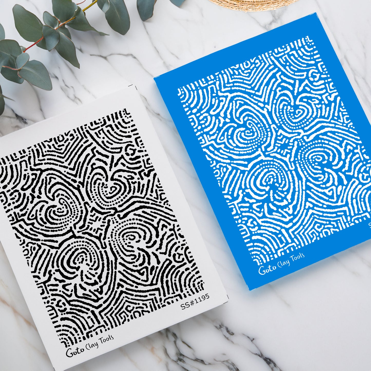 Organic Abstract Line Maze Silk Screens for Polymer Clay | Fingerprint Style Texture | 9.5 x 12.5 cm Printable #SS26-2