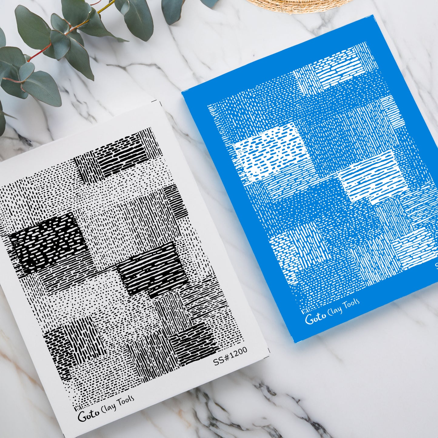 Patchwork Texture Silk Screens for Polymer Clay | Abstract Blocks & Pattern Sampler | 9.5 x 12.5 cm Printable #SS26-4