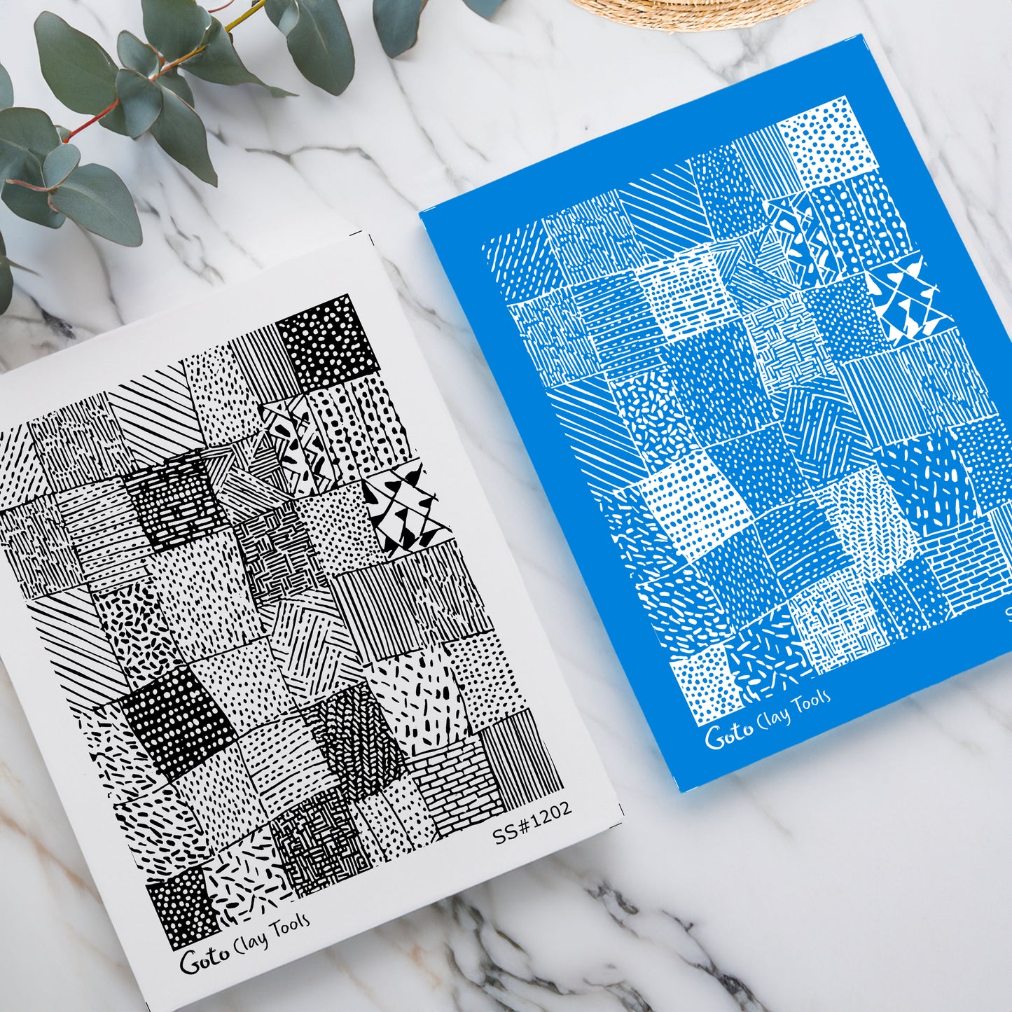 Patchwork Texture Silk Screens for Polymer Clay | Abstract Blocks & Pattern Sampler | 9.5 x 12.5 cm Printable #SS26-4