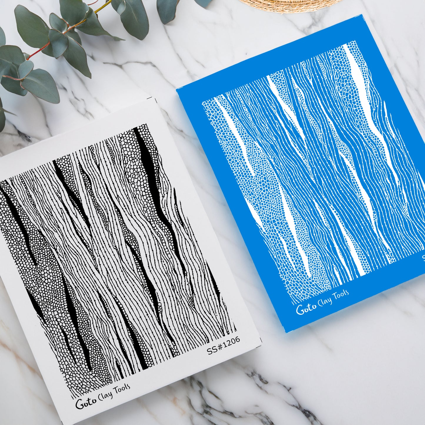 Organic Wood Grain Texture Silkscreen for Polymer Clay | Abstract Bark Line Design | 9.5×12.5 cm Clay Printing Screen #SS26-6