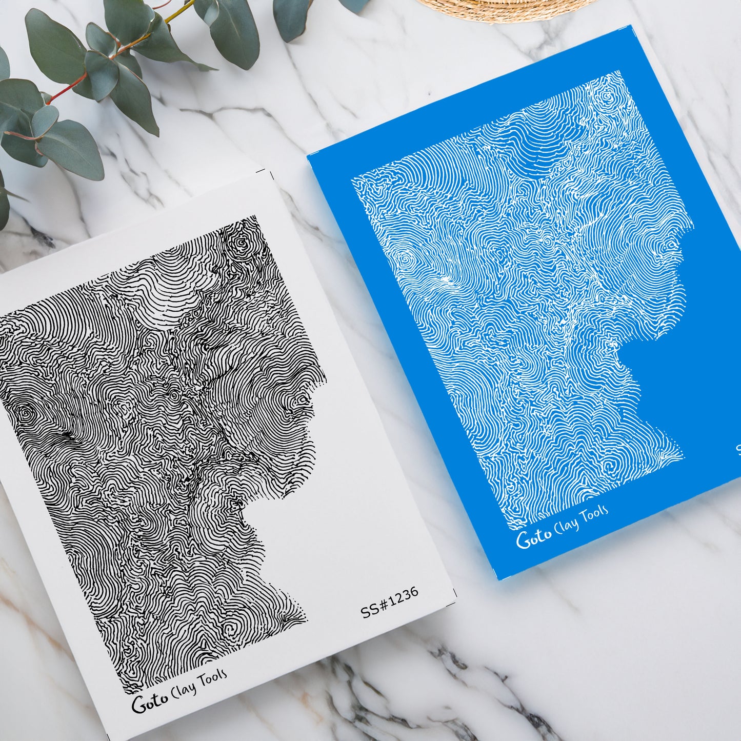 Topographic Contour Line Silkscreen for Polymer Clay | Abstract Map & Flowing Line Texture Print Screen 9.5×12.5 cm #SS26-16