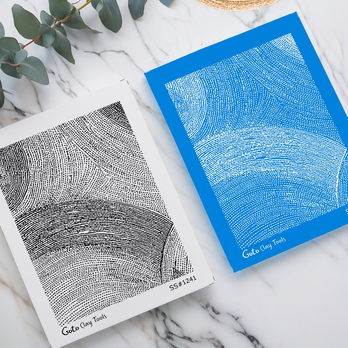 Topographic Swirl & Concentric Ring Silkscreen for Polymer Clay | Organic Contour Line Texture Print Screen 9.5×12.5 cm #SS26-17