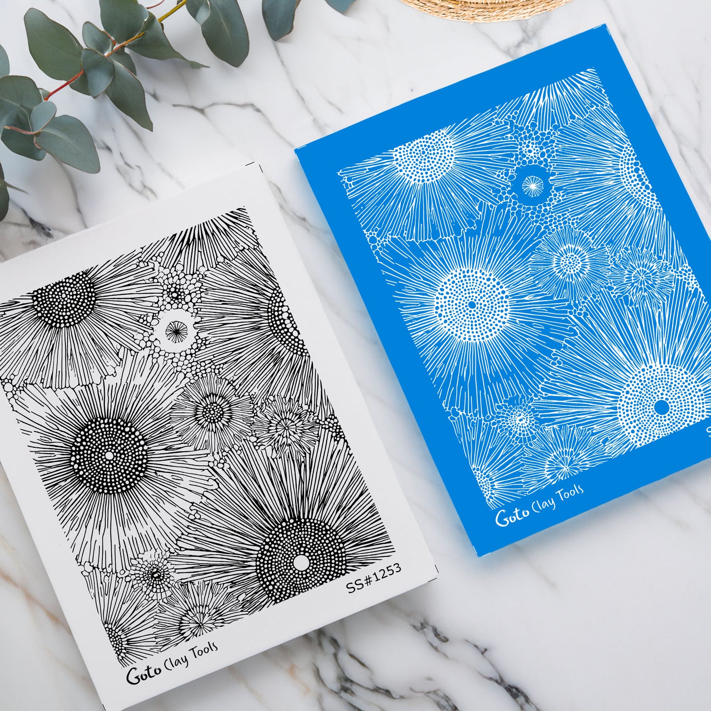 Organic Floral Sunburst Silkscreen for Polymer Clay | Abstract Radial Flower Texture | Printable 9.5×12.5 cm #SS26-21