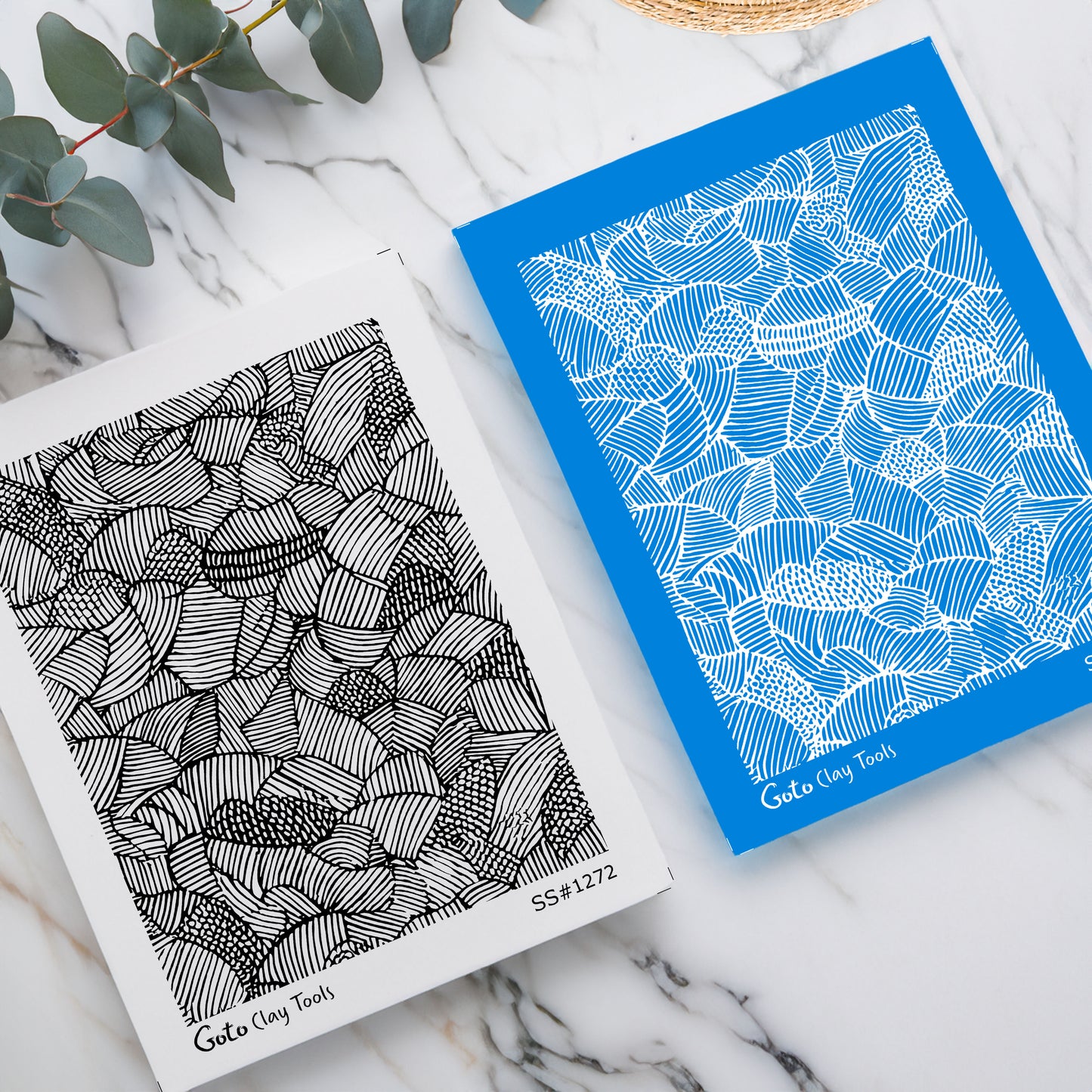 Hand-Drawn Abstract Line Texture Silkscreen for Polymer Clay | Organic Patchwork Pattern | 9.5x12.5 cm Printable #SS26-28