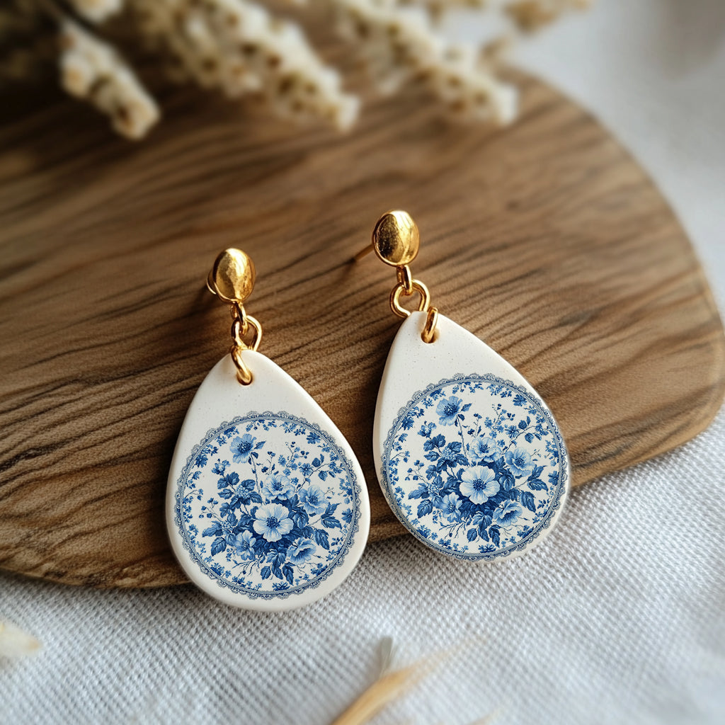 Watercolor Chinoisserie Transfer Paper for polymer clay 4x5.5 IN