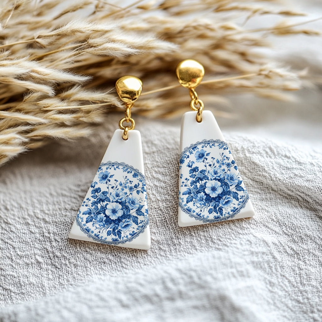 Watercolor Chinoisserie Transfer Paper for polymer clay 4x5.5 IN