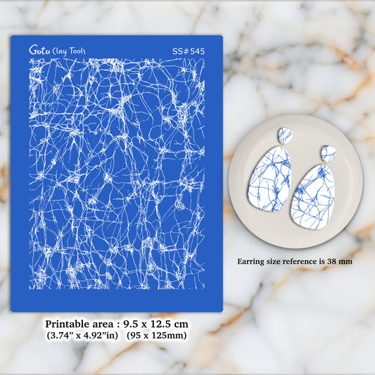 Crackle Silkscreen for Polymer Clay Earring making, Clay Stencils, Clay Earring Silkscreen, Polymer Clay Supplies SS#545