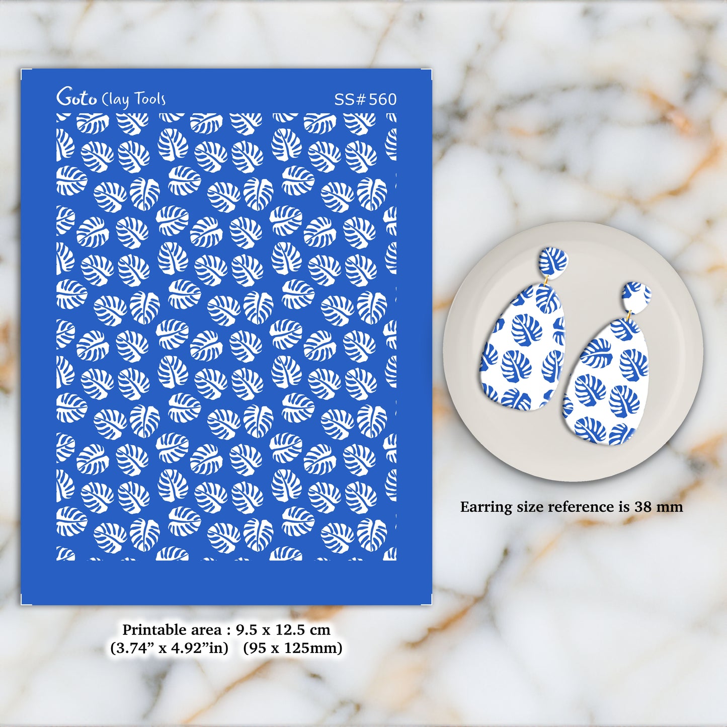 Monstera leaf Silkscreen for Polymer Clay Earring making, Clay Stencils, Clay Earring Silkscreen, Polymer Clay Supplies SS#560