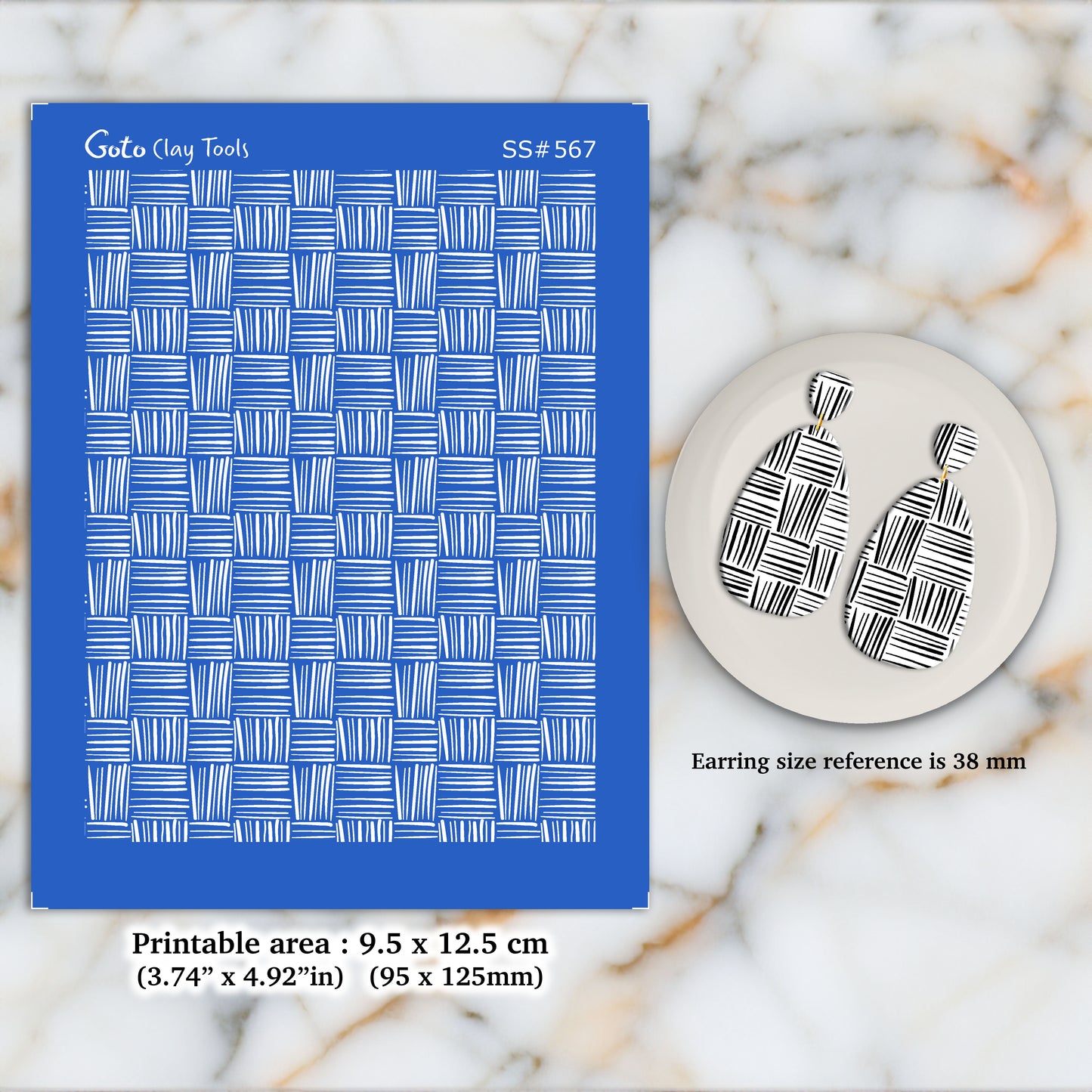 Criss Cross Mat Silkscreen for Polymer Clay Earring making, Clay Stencils, Clay Earring Silkscreen, Polymer Clay Supplies SS#567