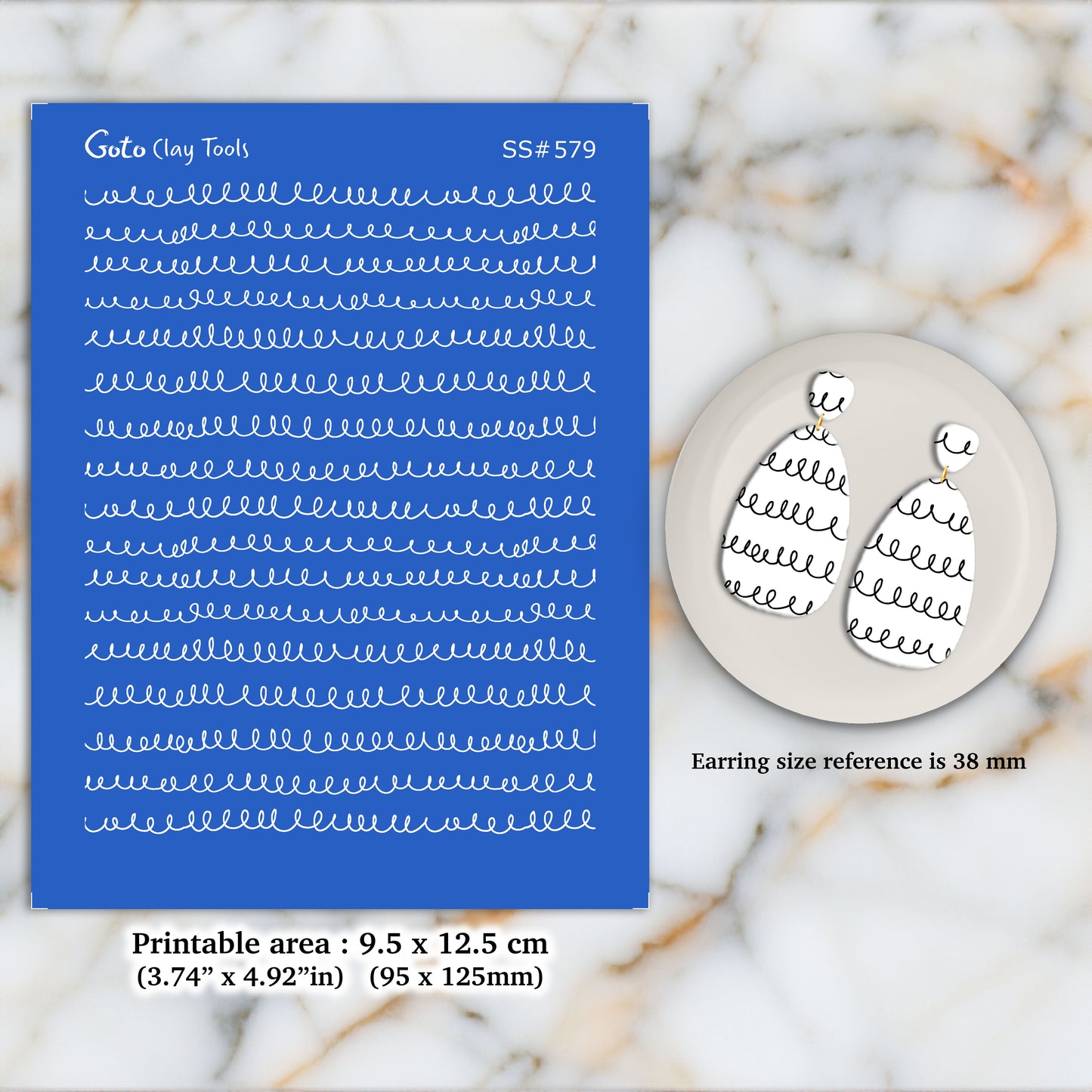 Scribble Silkscreen for Polymer Clay Earring making, Clay Stencils, Clay Earring Silkscreen, Polymer Clay Supplies SS#579