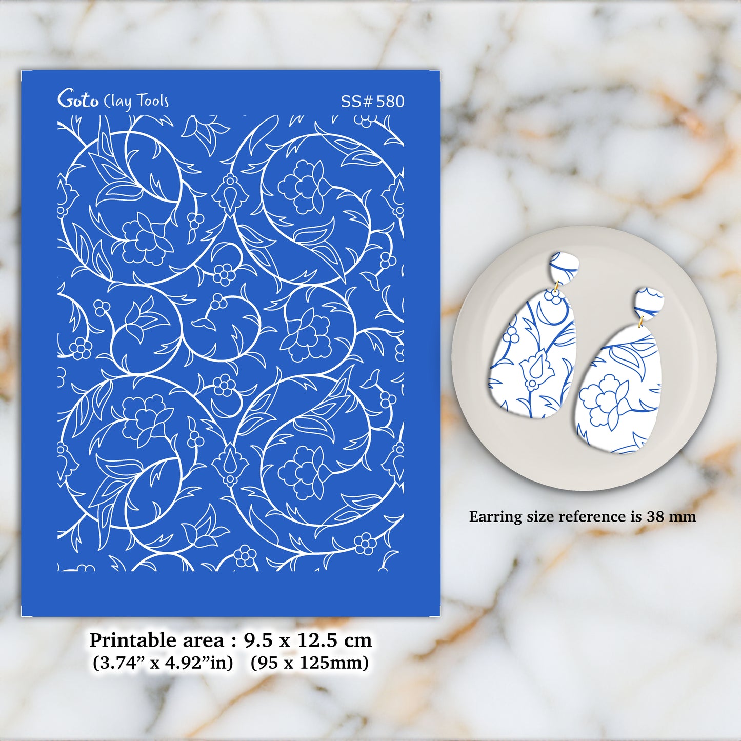 Arabesque Silkscreen for Polymer Clay Earring making, Clay Stencils, Clay Earring Silkscreen, Polymer Clay Supplies SS#580