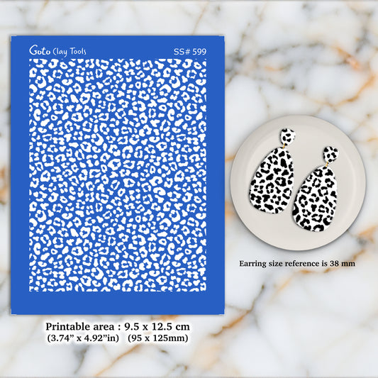 Leopard skin Silkscreen for Polymer Clay Earring making, Clay Stencils, Clay Earring Silkscreen, Polymer Clay Supplies SS#599