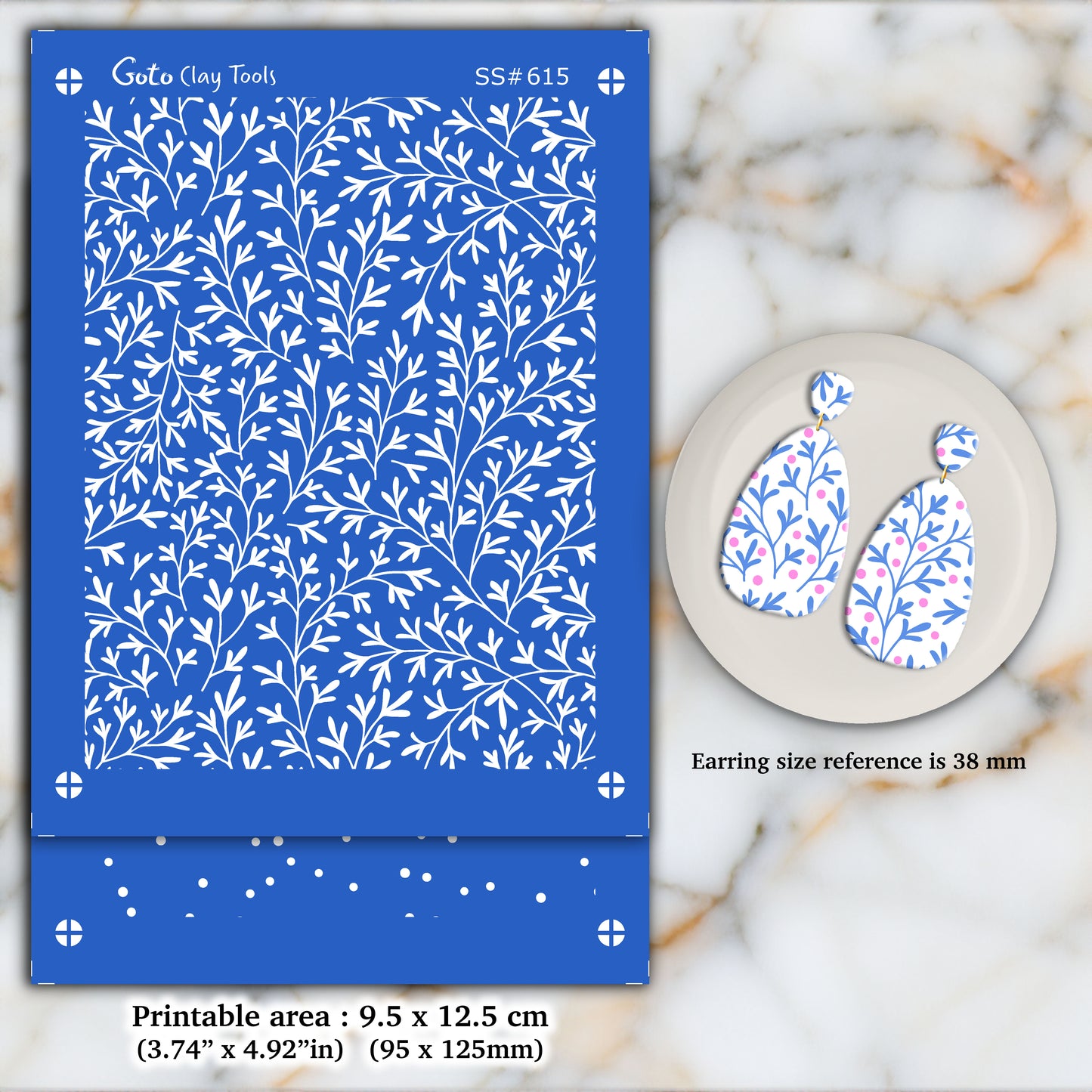 2 colors Leaves Silkscreen for Polymer Clay Earring making, Clay Stencils, Clay Earring Silkscreen, Polymer Clay Supplies SS#615
