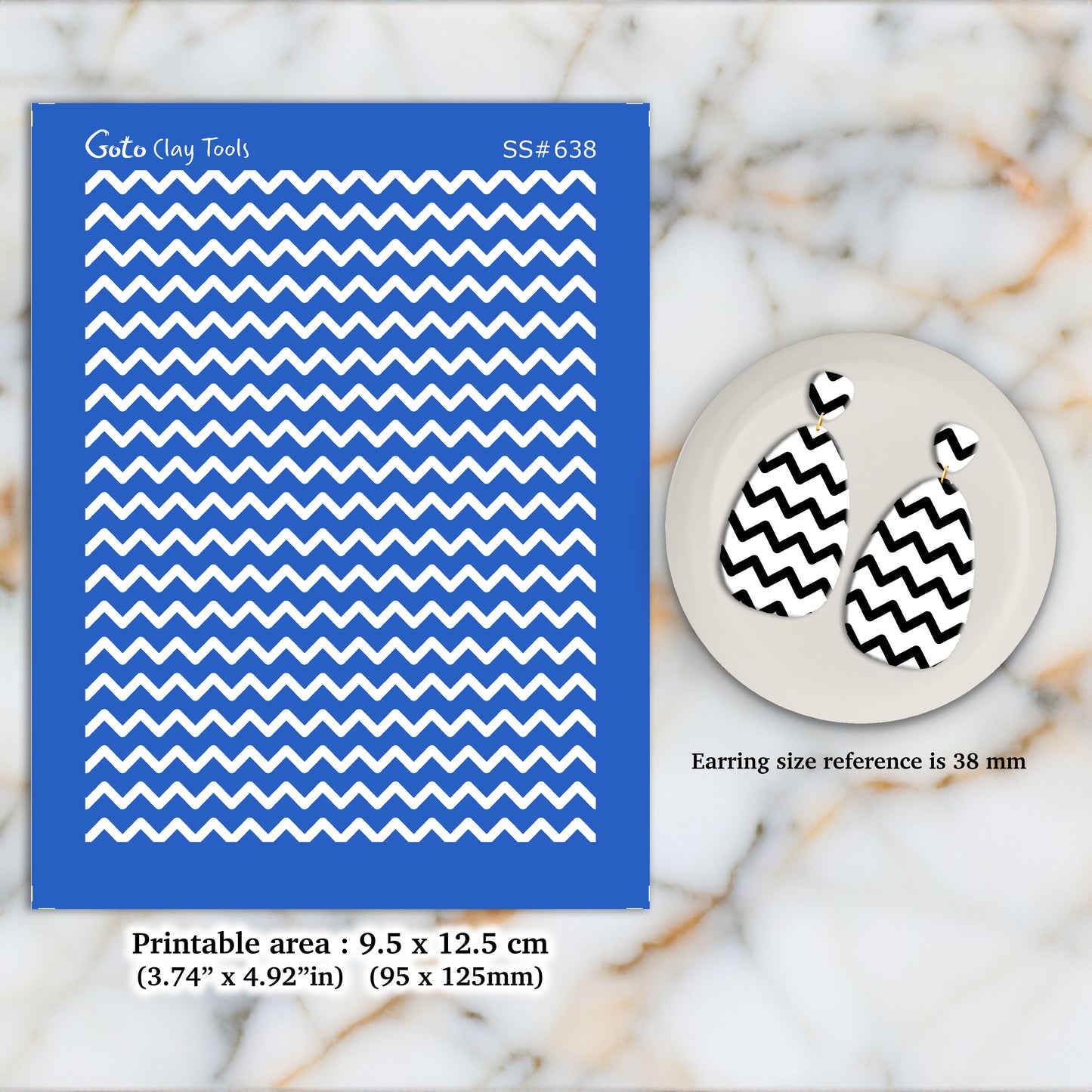 Chevron Silkscreen for Polymer Clay Earring making, Clay Stencils, Clay Earring Silkscreen, Polymer Clay Supplies SS#638