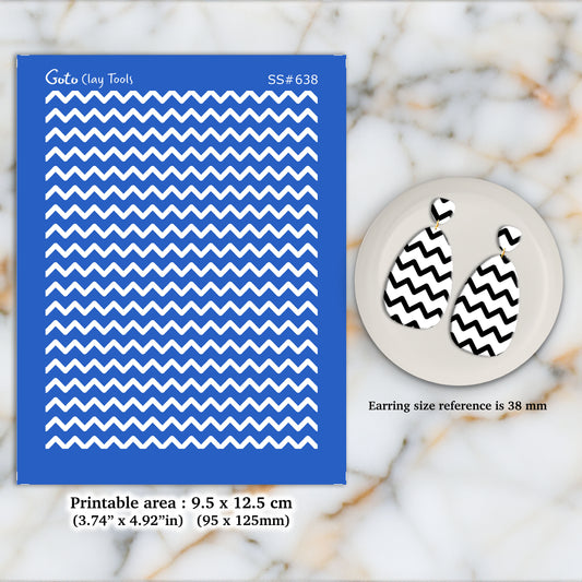 Chevron Silkscreen for Polymer Clay Earring making, Clay Stencils, Clay Earring Silkscreen, Polymer Clay Supplies SS#638