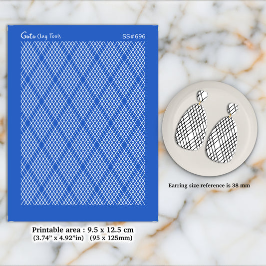 Silkscreen for Polymer Clay Earring making, Clay Stencils, Clay Earring Silkscreen, Polymer Clay Supplies SS#696