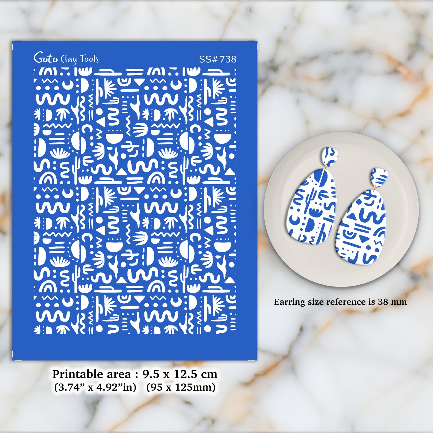Silkscreen for Polymer Clay Earring making, Clay Stencils, Clay Earring Silkscreen, Polymer Clay Supplies SS#738